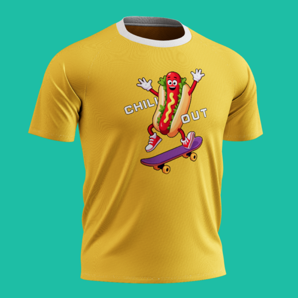 Skateboard Sausage Hot Dog,suitable for Kornit digital printing T-shirt graphic